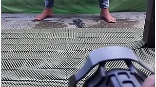 How We Make Video Desperate Pee In Jeans On Balcony In Centrum City