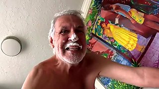 Hot MILF and Old Man Celebrate Pie Day with Whipped Cream and Missionary Sex