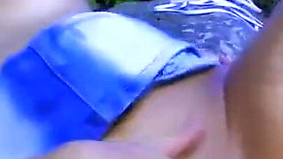 Stunning blonde anally fucked by the swimming pool in outdoor activities