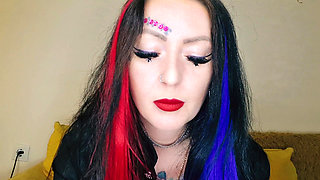 Food fetish. Dominatrix chews gummies. Teeth fetish, chewing fetish