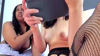 Black and white lesbians finger