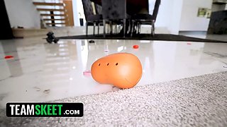 Babysitter has a meaty kick on her boss, and she's determined to demolish his life with her teenager vagina