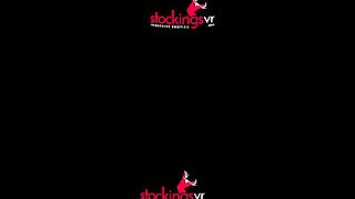 Straponed! - Stocking Clad Lesbian Strapon Sex - Sexlikereal