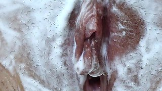 Shaving Hairy Pussy of a Beautiful Blonde! Real POV Close-up!