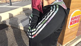 This Muslim Woman Is Hungry! Turkish MILF Gives Me a Handjob for a Burger!