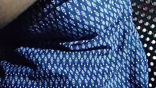 South Indian Beauty Massaging Her Hot Boobs with Oil