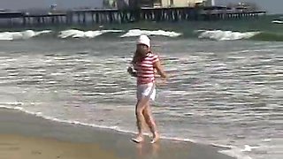 Sweet Teen Little April's Beach Walk And Holiday