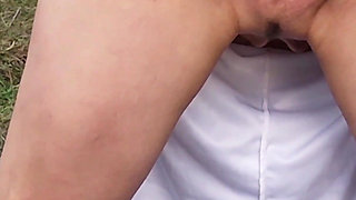 Outdoors Naked Gaping My Pussy and Pissing
