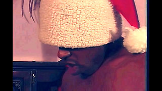 Black Guy with Big Cock Dressed as Santa Claus Fucks a Beautiful MILF