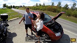 HUNT4K. A bike ride ended up as a perfect outdoor deepthroat and sex