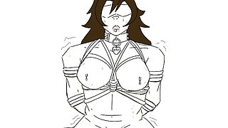 Hentai girl tied up with a vibrator