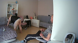 She Cleaned the Apartment and Got a Dick in Her Pussy as a Reward