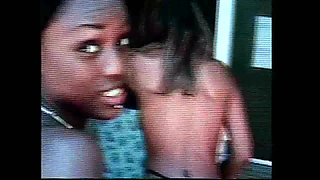 Two Amazing Young Black Lesbians Lick Each Other's Hairy Pussy in the Pool