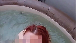 Jacuzzi Outdoors MILF BJ and Doggy POV