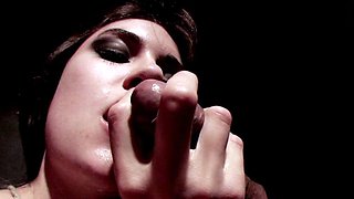 Big titted glory hole blowjob slut fucks and loves facial