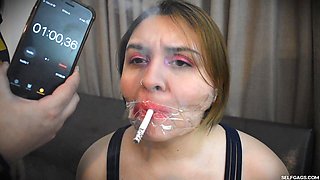 Penelope's Gagged Smoking Challenge