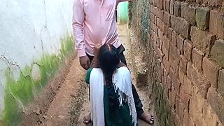 Desi Indian village girl with tight hairy pussy seduces older man