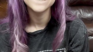 Amateur young teen solo masturbation on her livingroom