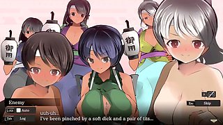 Asian threesome with femdom facesitting and a cowgirl creampie