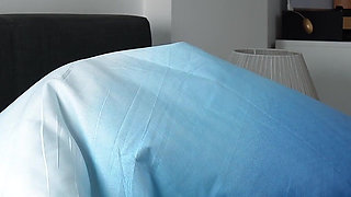 Step Stepmom Stuck in Duvet Gets Fucked Till Facial Cumshot