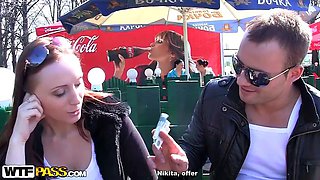Pick up sex movie with redhead babe