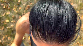 Outdoor Threesome, Deepthroat and Cumshot with Sexy Chicks