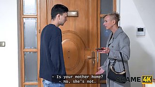 SHAME4K. Mature Czech Dame leads her friends offspring into real temptation