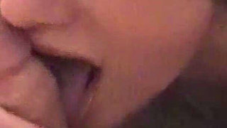 Blonde Babe Kneels Down to Suck an Deepthroats Huge Cock and Cumshot