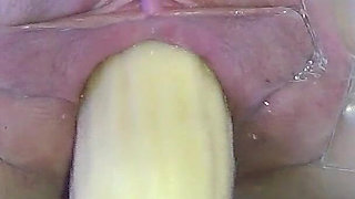 Wide Open Cocked Pussy Mechanically Fucked From Very Close 1