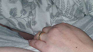Step mom is going through the Lovense app and handjob step son