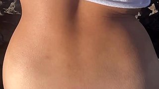 Sexy asian girl and me have a sensual doggystyle banging high up in the mountains