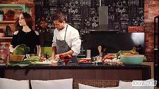 Sweet sloppy blowjob In The Kitchen