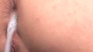 Sweet brunette anally pounded and creampied from BBC