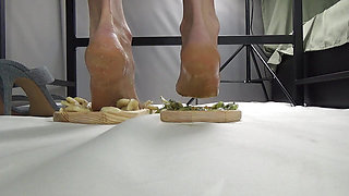I trample the fruit with my feet. Lick My Legs