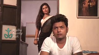 Satin Silk Saree Bhabhi Cheating With Devar