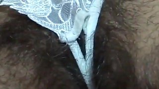 Stepmom's Hairy Pussy While She Rests, She Wakes up Very Excited and Masturbates, She Moans Asking for Him to Fuck Her