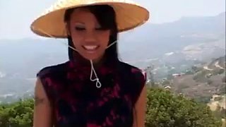 Busty asian babe fucked hard in the ass