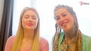 An intense 2-on-2 anal foursome finishing with creamy loads on the girls faces