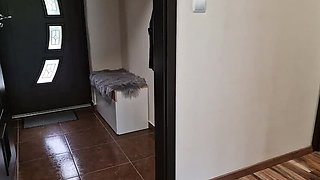 Hot Polish Courier Gets Naked and Sucks Dick - Big Tits, Deep Throat & Moaning