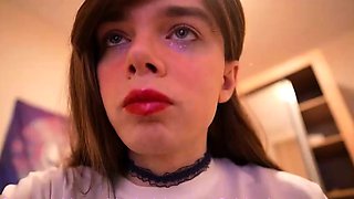 Tranny Masturbating By Stroking Big Cock