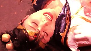 Japanese babe in schoolgirl uniform masturbates