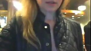 Flashing cafe: Big Tits, Amateur  Public Nudity Porn