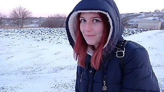 Outdoor sex in winter - Guy fuck me hard