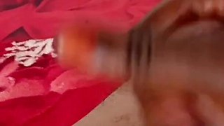 Ebony Jerking off Her White Cock