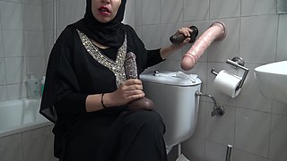 My Hot Wife Masturbates in Front of a Public Toilet