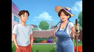 Stepmom with big boobs in an anime schoolgirl fantasy
