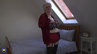 Compilation Of Horny Grandma Caroline V. Playing With Her Big Tits - MatureNl