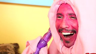 Porn stars with natural tits in a cfnm fetish group session