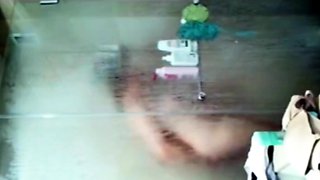 Spying on Sensual stepmom in shower