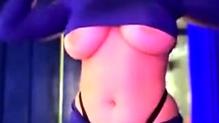 Sexy Blonde Babe With Big Boobs Strips Bra